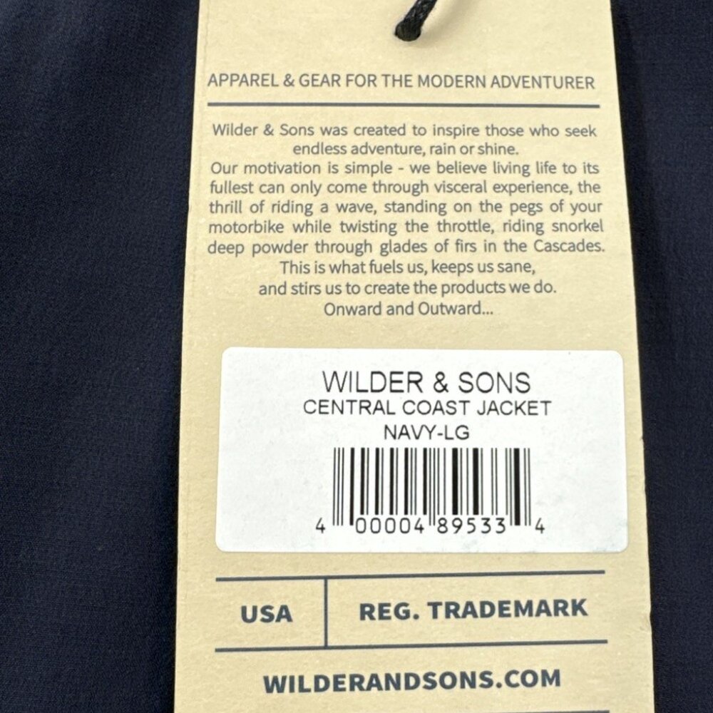 Wilder and Sons Nylon Jacket Mens Large Blue Insulated Lined Stretch Zip NEW - Picture 2 of 11
